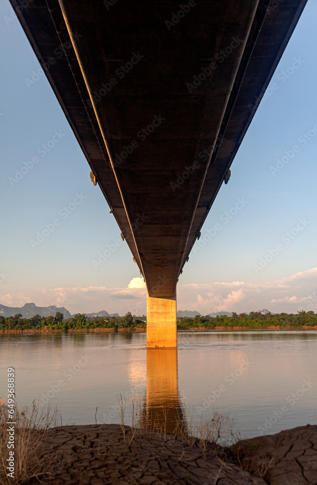 Scenic view of the Thai-Lao Friendship Bridge at Nakhon Phanom Province, Thailand.