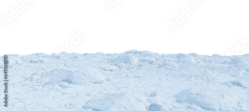 The ground is covered with snow. On a transparent background