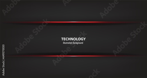 Abstract  black and red  frame  modern tech template background