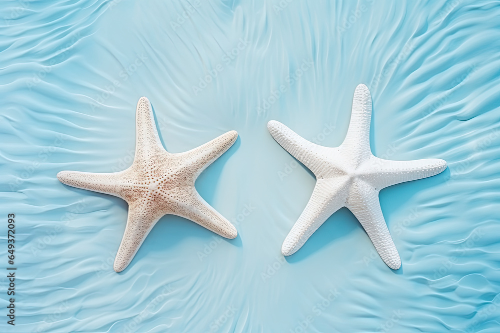 starfish on a pastel background, summer banner, copy space starfish on a pastel background, summer banner, copy space