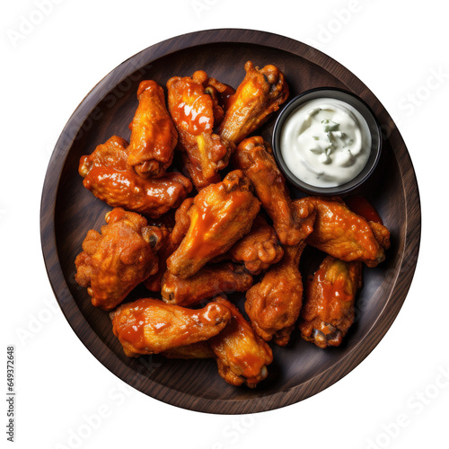 Buffalo Chicken Wings Isolated on a Transparent Background