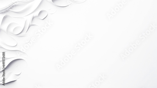 White paper with abstract ripples on it, for art or design, deconstructed minimalism, minimalistic objects.
