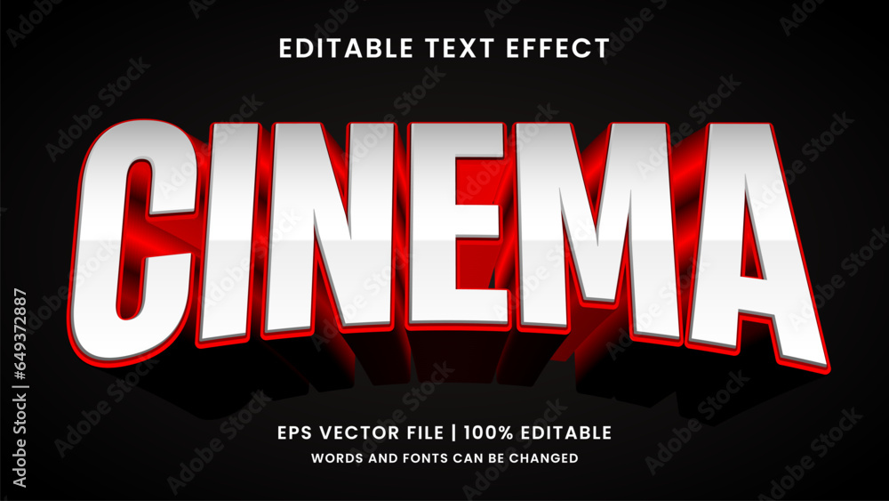 © hiznysyahril - Cinema movie 3d editable text effect