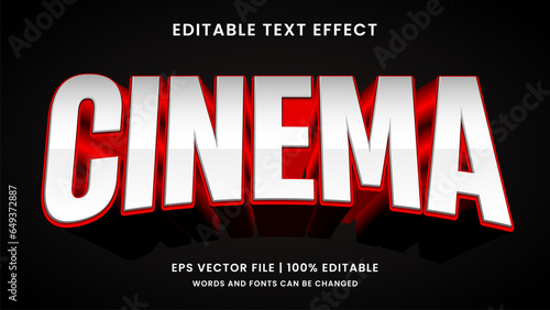 Cinema movie 3d editable text effect