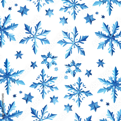 watercolor snowflakes pattern merry christmas © Anastacia