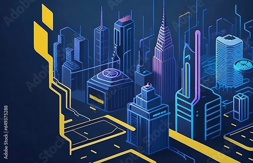 city based on electronic circuit board photo