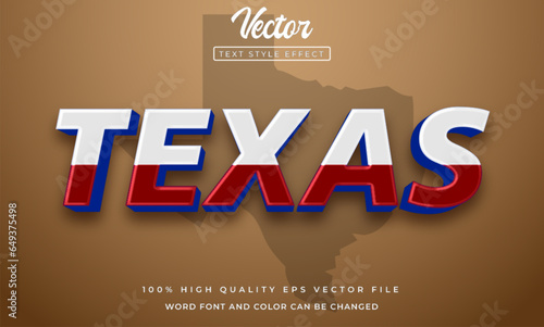 Vector texas editable text effect 3d style