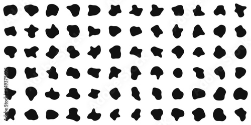 Random Black Cube Drops: Liquid Black Blotch Shapes for Design