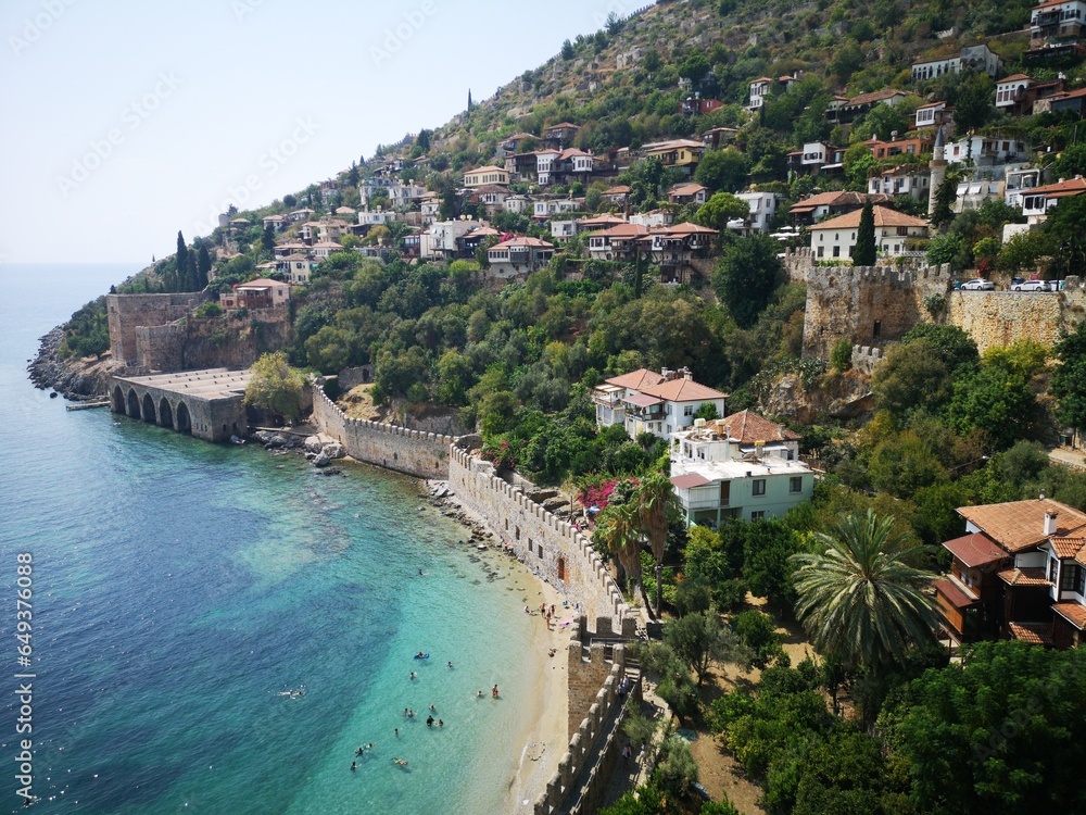 Obraz premium Alanya Altstadt, Strand, Hafen und Panorama