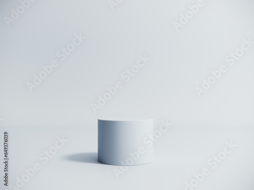 3D podium, stand on pastel, light background with copy space. Mock up for the exhibitions, presentation of products, shoes - 3D, render. Composition of geometric object, cylinder. © Jools_art