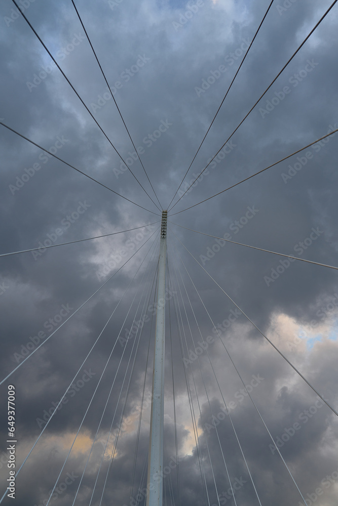 Fototapeta premium Thaon de Revel Bridge in La Spezia at sunset