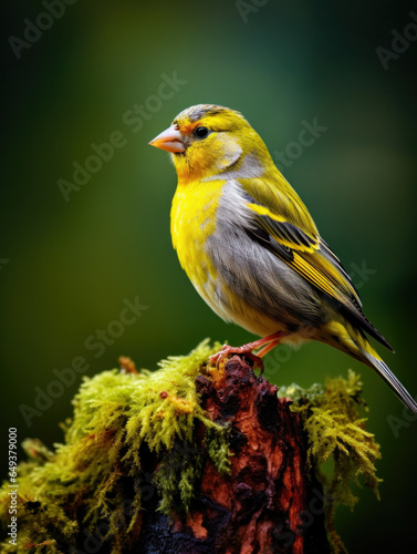 Finch in its Natural Habitat, Wildlife Photography, Generative AI