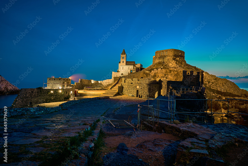 Doria Castle of Porto Venere at sunset