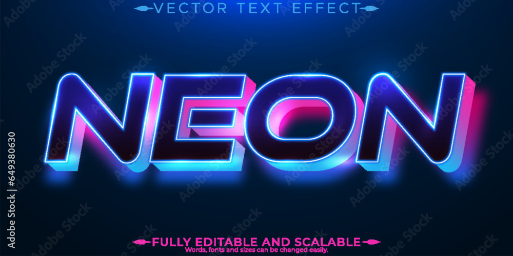 Neon text effect, editable esport and shiny text style Neon text effect, editable esport and shiny text style