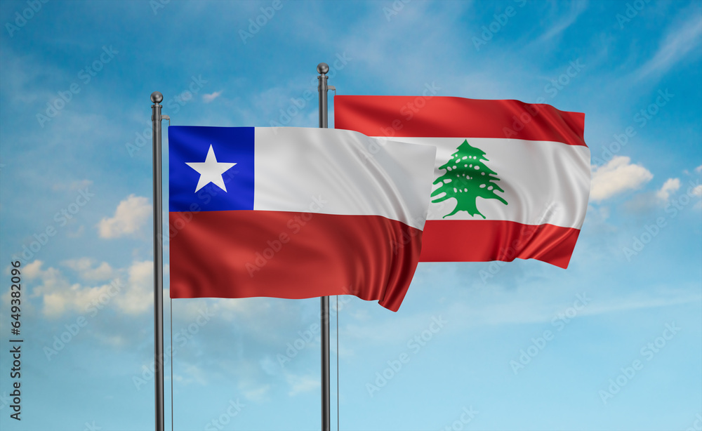 Lebanon and Chile flag Lebanon and Chile flag