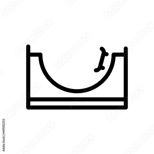 skateboard line icon