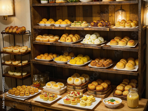 table with food in the kitchen, catering