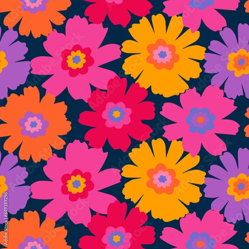 Hand drawn flowers, seamless patterns with floral for fabric, textiles, clothing, wrapping paper, cover, banner, home decor, abstract backgrounds.