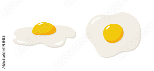 Fried eggs. Breakfast concept. Vector illustration. Isolated on white background. Flat design.	
