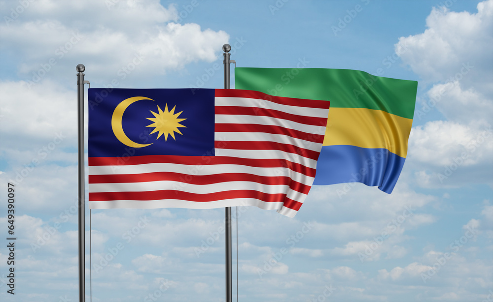Gabon and Malaysia flag