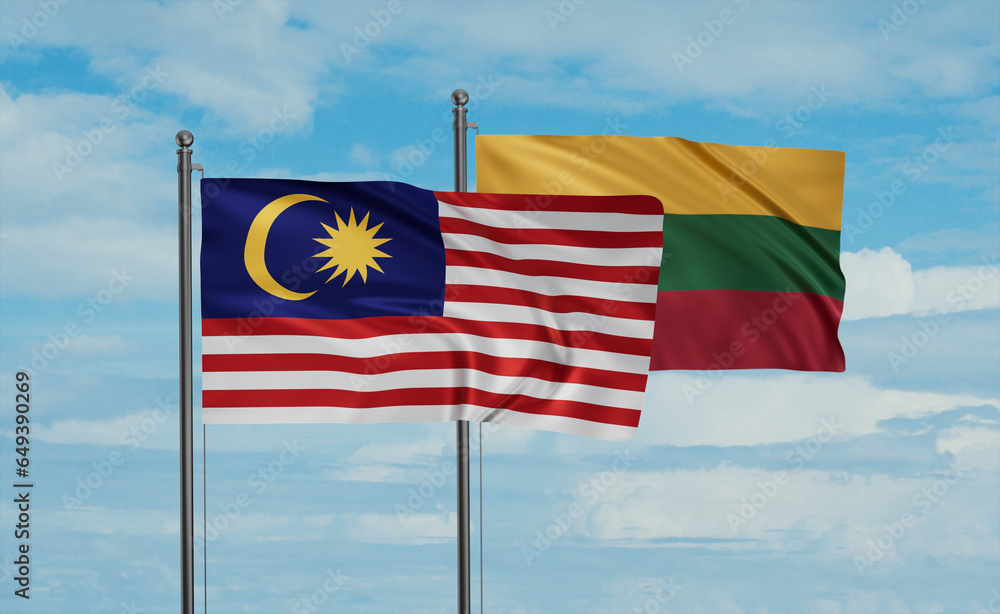 Lithuania and Malaysia flag Lithuania and Malaysia flag