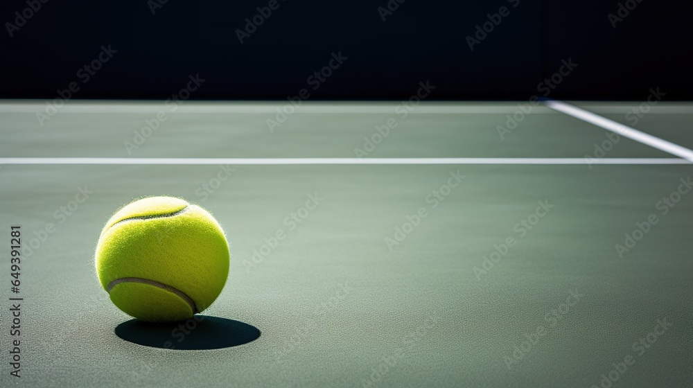 tennis ball on the background of a tennis court