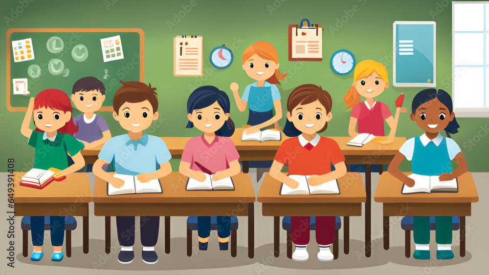 school children in classroom school children in classroom