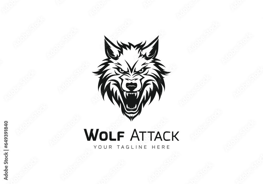 Wolf Attack minimal logo Wolf Attack minimal logo