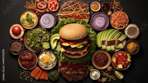 fasfood big burger on a dark background