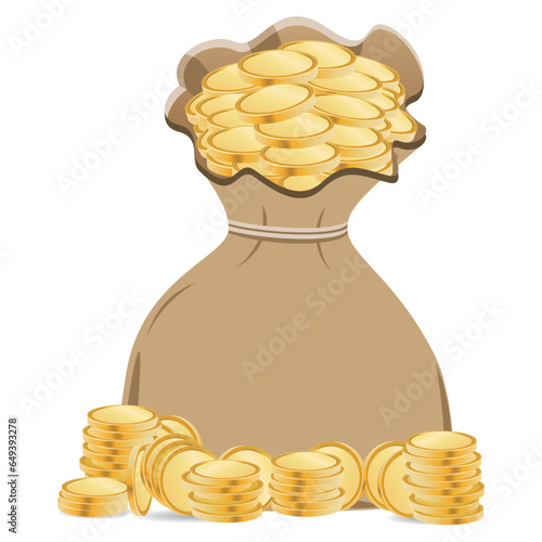 Sack voller Goldmünzen, Investment, Vermögen, Reichtum - Icon