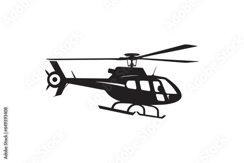 Helicopter silhouette in black vector graphic