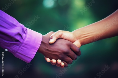 A close-up image of two people shaking hands. This picture can be used to represent business partnerships, agreements, or professional relationships. It is suitable for corporate websites, marketing m