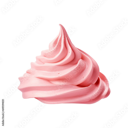Tableau sur toile Pink whipped cream isolated on transparent or white background, png