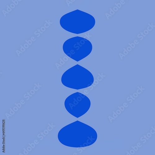 Abstract symmetrical blue shapes design