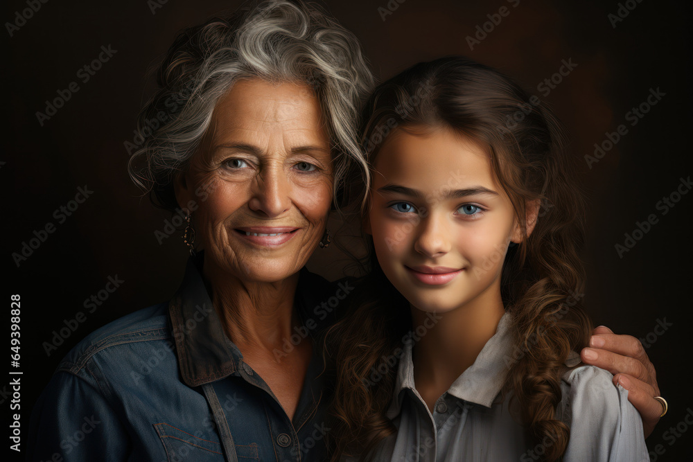 Fototapeta premium An intergenerational art project, emphasizing the power of creativity to bridge generational gaps. Generative Ai.