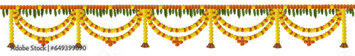 Marigold Flower rangoli Design for Diwali Festival , Indian Festival flower decoration