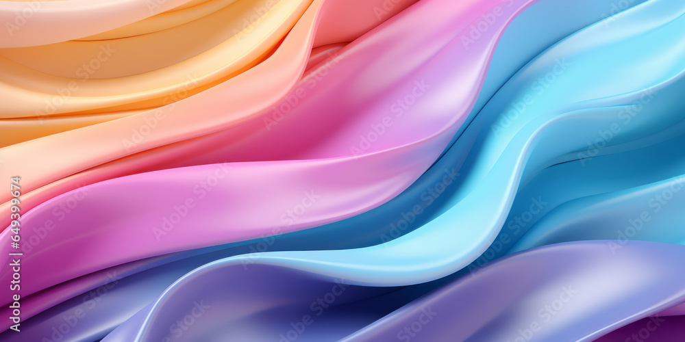 Obraz premium Color ribbon pattern background. Texture waves presentation backdrop. Ai generative