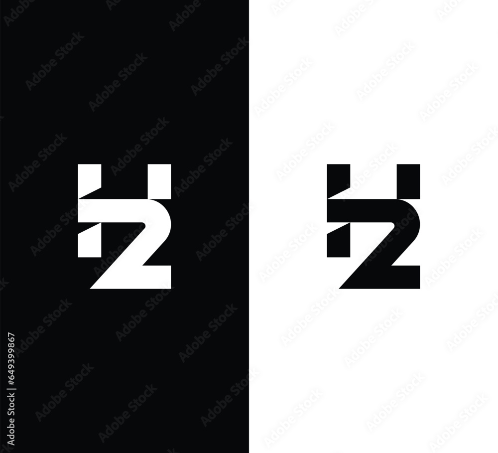 Obraz premium Vector letter H2 logo design