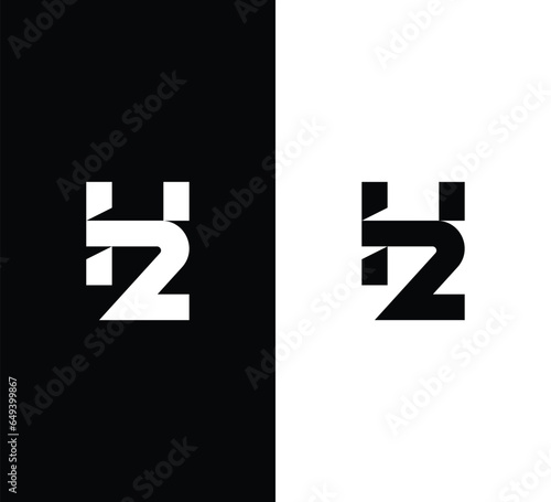 Vector letter H2 logo design