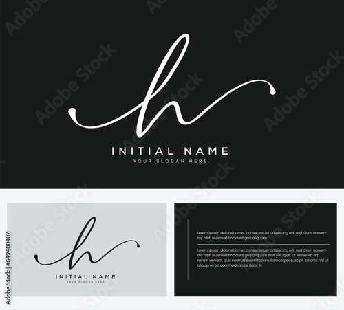H initial letter handwriting and signature logo