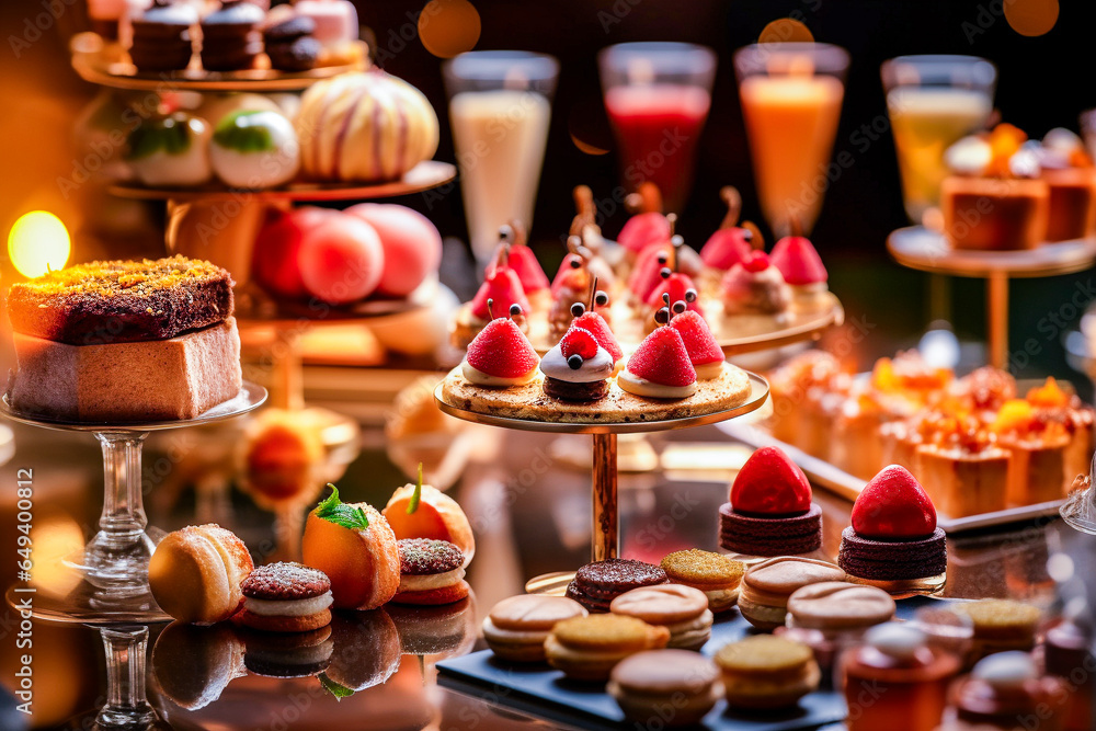 Assortiment de pâtisseries, gâteaux et desserts