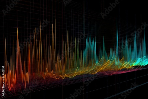 Visualizing audio with spectrogram artwork. Generative AI