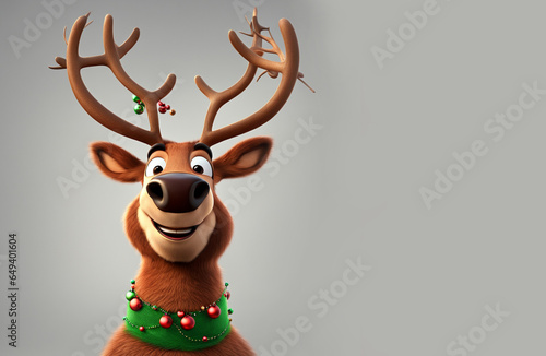 Christmas background of adorable reindeer