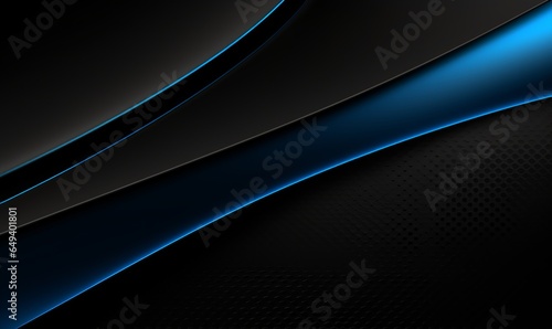 A black and blue background with a minimalistic 3D design and shadow, ideal for product presentation with copy space.