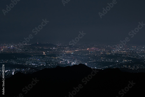 Photography night view of the city