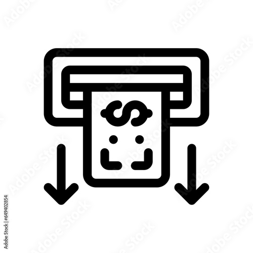 cash withdrawal line icon