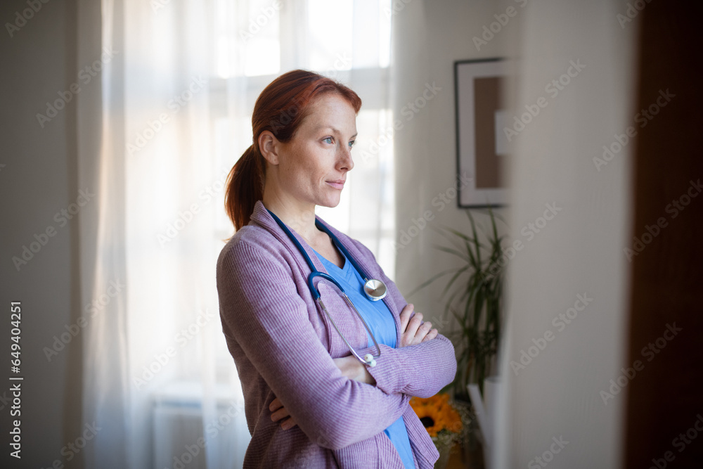 Portrait of young nurse, concept of healthcare in seniors home. Portrait of young nurse, concept of healthcare in seniors home.