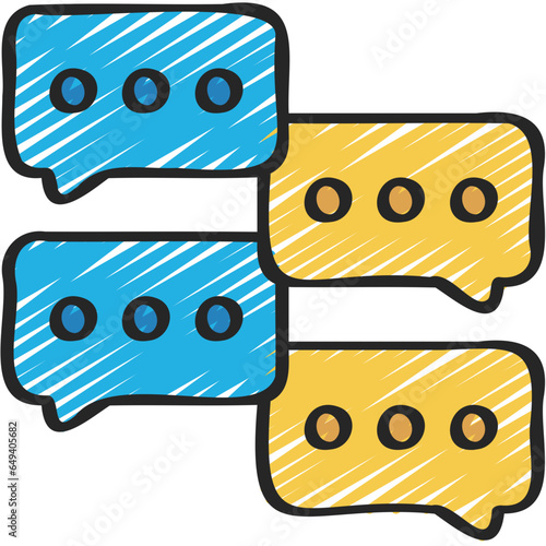 Four Messages Chain Icon