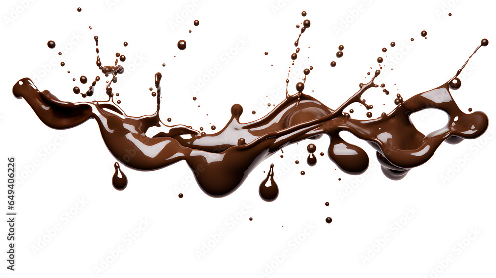 Chocolate Splash on Transparent Background