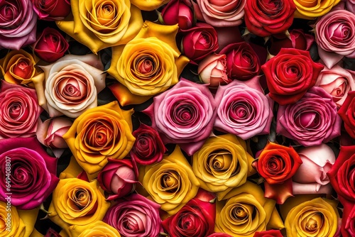 red  and yellow roses background